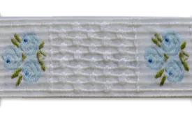 1 1/2" Powder Blue Rosettes Woven Ribbon