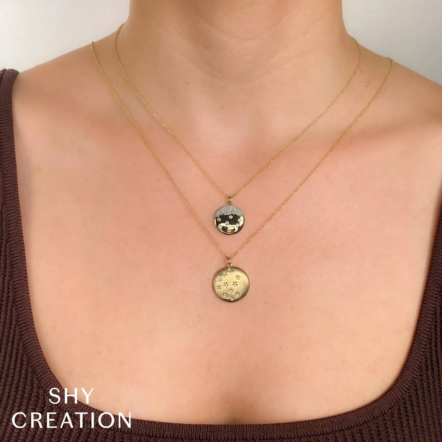 14K YELLOW GOLD DIAMOND FALLING STAR NECKLACE