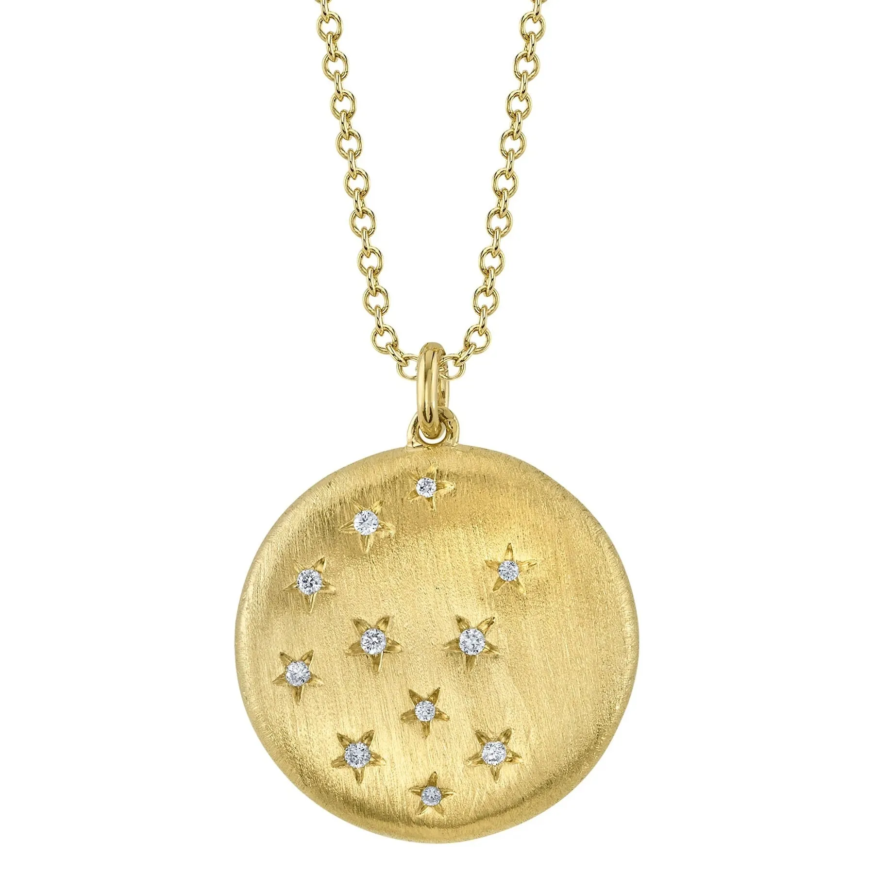 14K YELLOW GOLD DIAMOND FALLING STAR NECKLACE