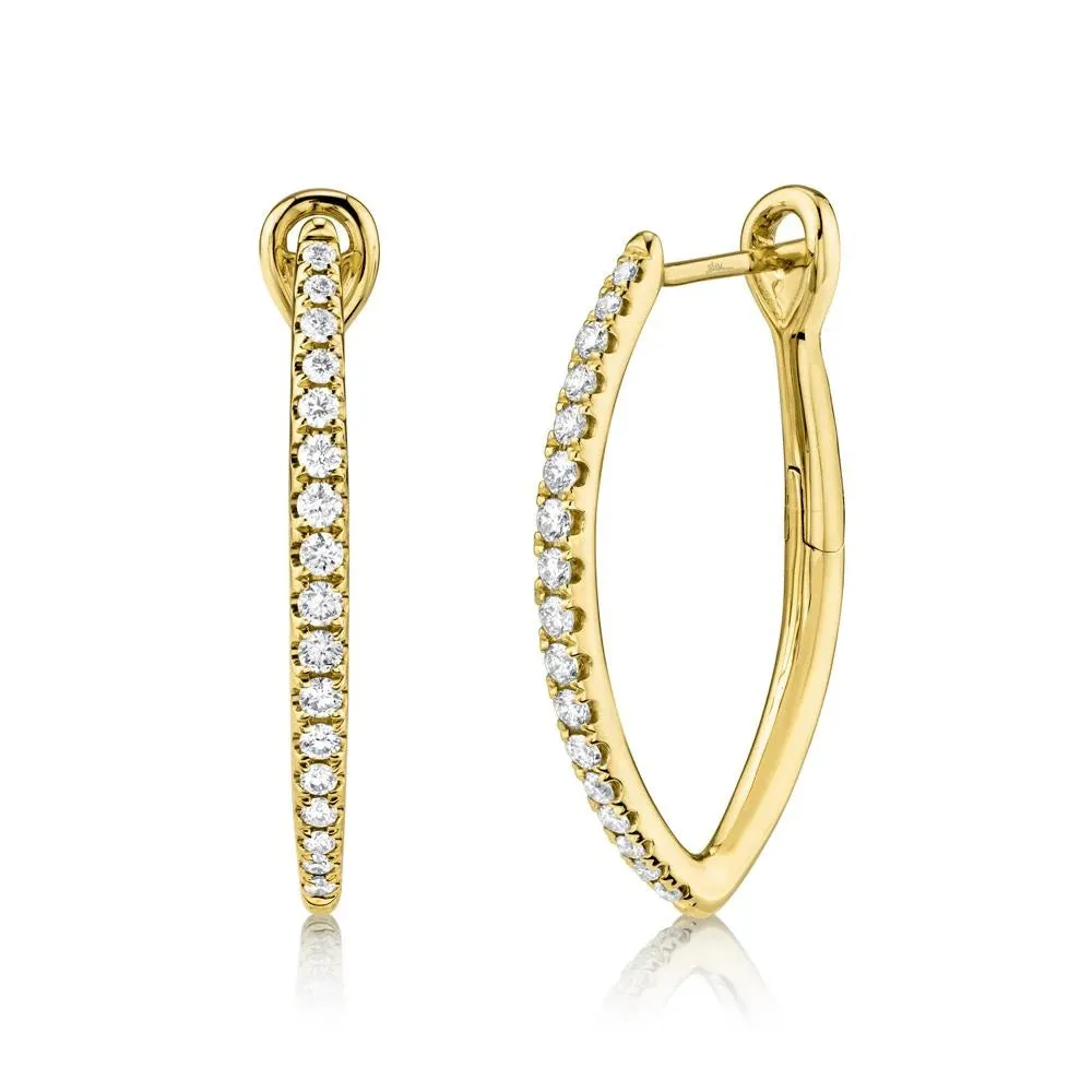 14K YELLOW GOLD DIAMOND HOOPS