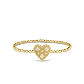 18K YELLOW GOLD AND DIAMOND VENETIAN PRINCESS HEART STRETCH BRACELET