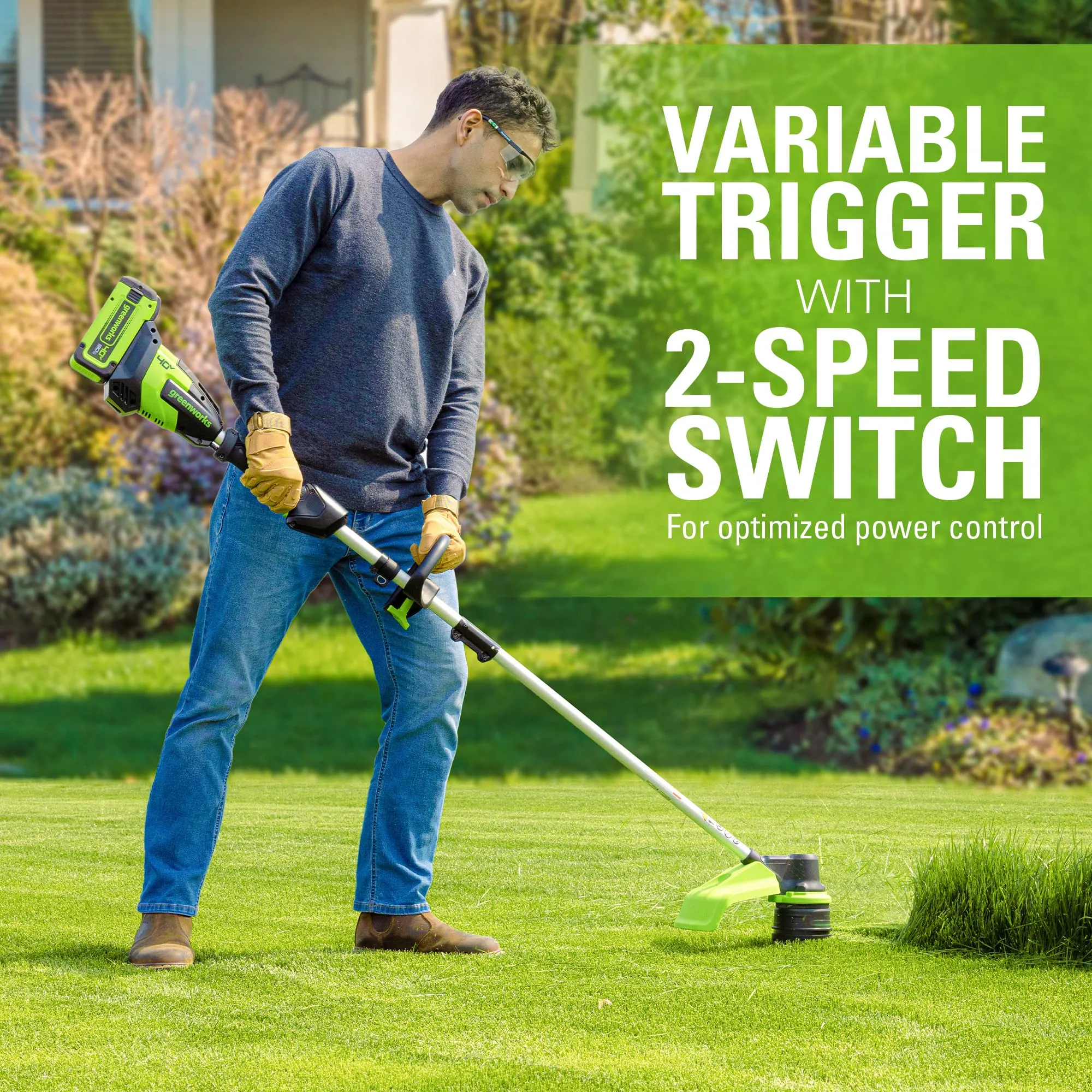 40V 17" Cordless Battery String Trimmer w/ 8.0 Ah Battery & Charger