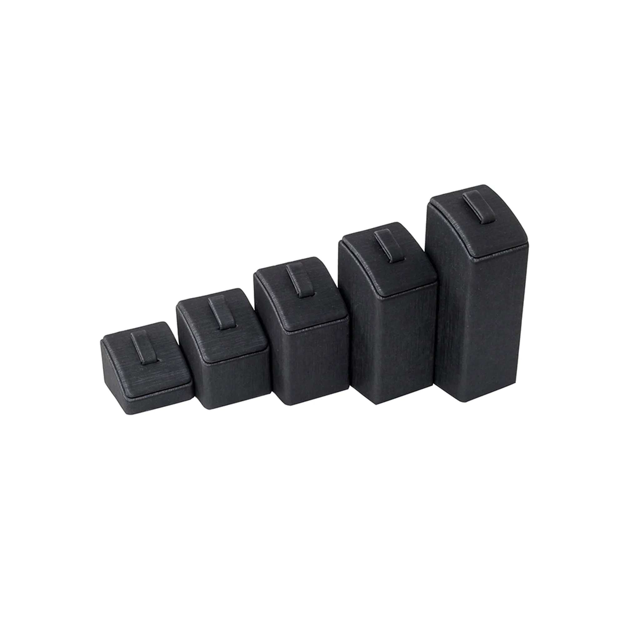 5 Tier Ring Stand Black Leatherette