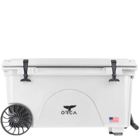 65 Quart Wheeled Cooler White
