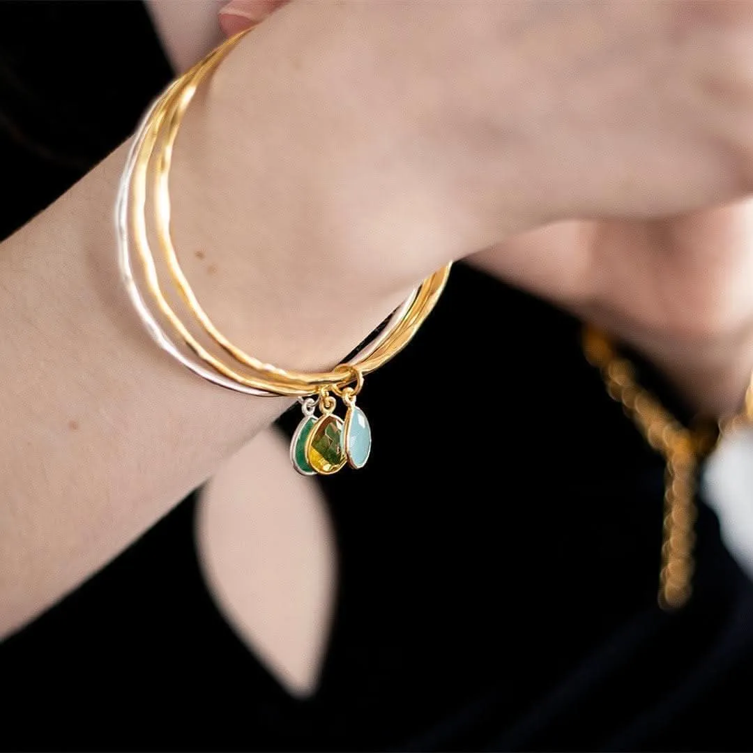 Aqua Chalcedony Bangle | Rose Gold | March Birthstone