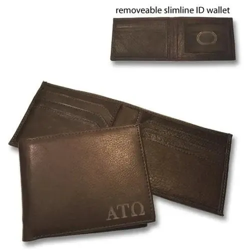 ATO Brown Bi-Fold Greek Letter Wallet