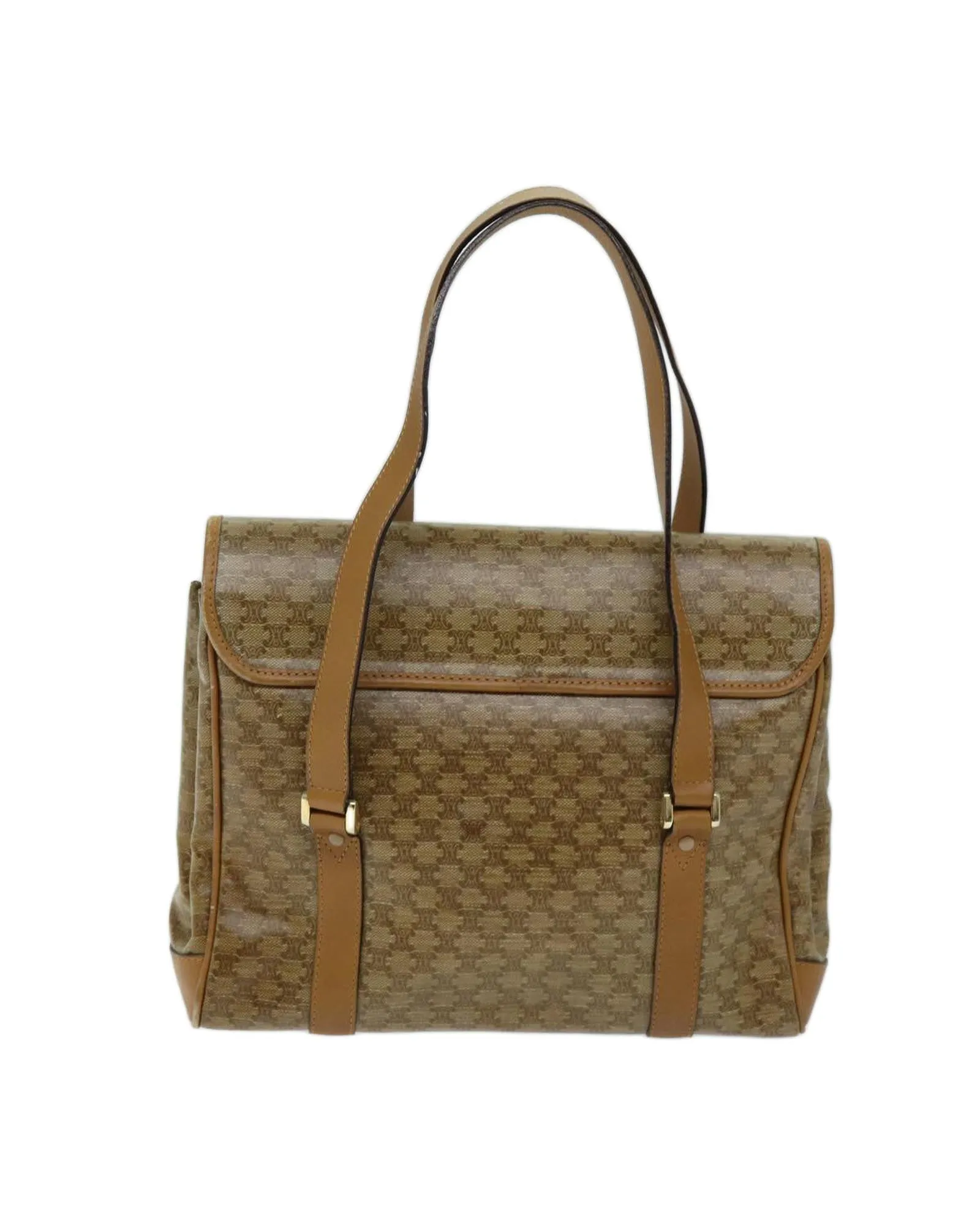 Authentic Macadam Canvas Beige Hand Bag by Celine