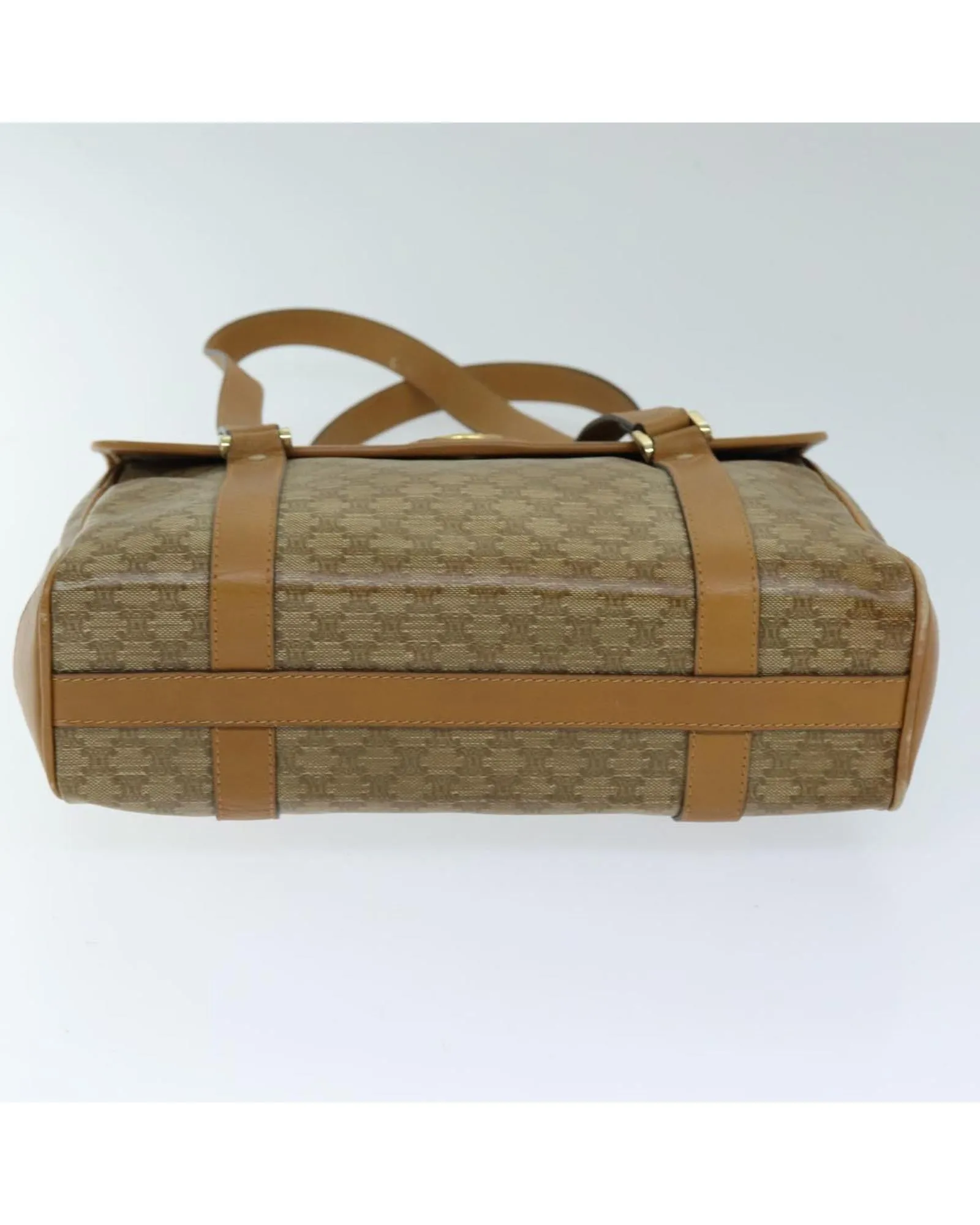 Authentic Macadam Canvas Beige Hand Bag by Celine