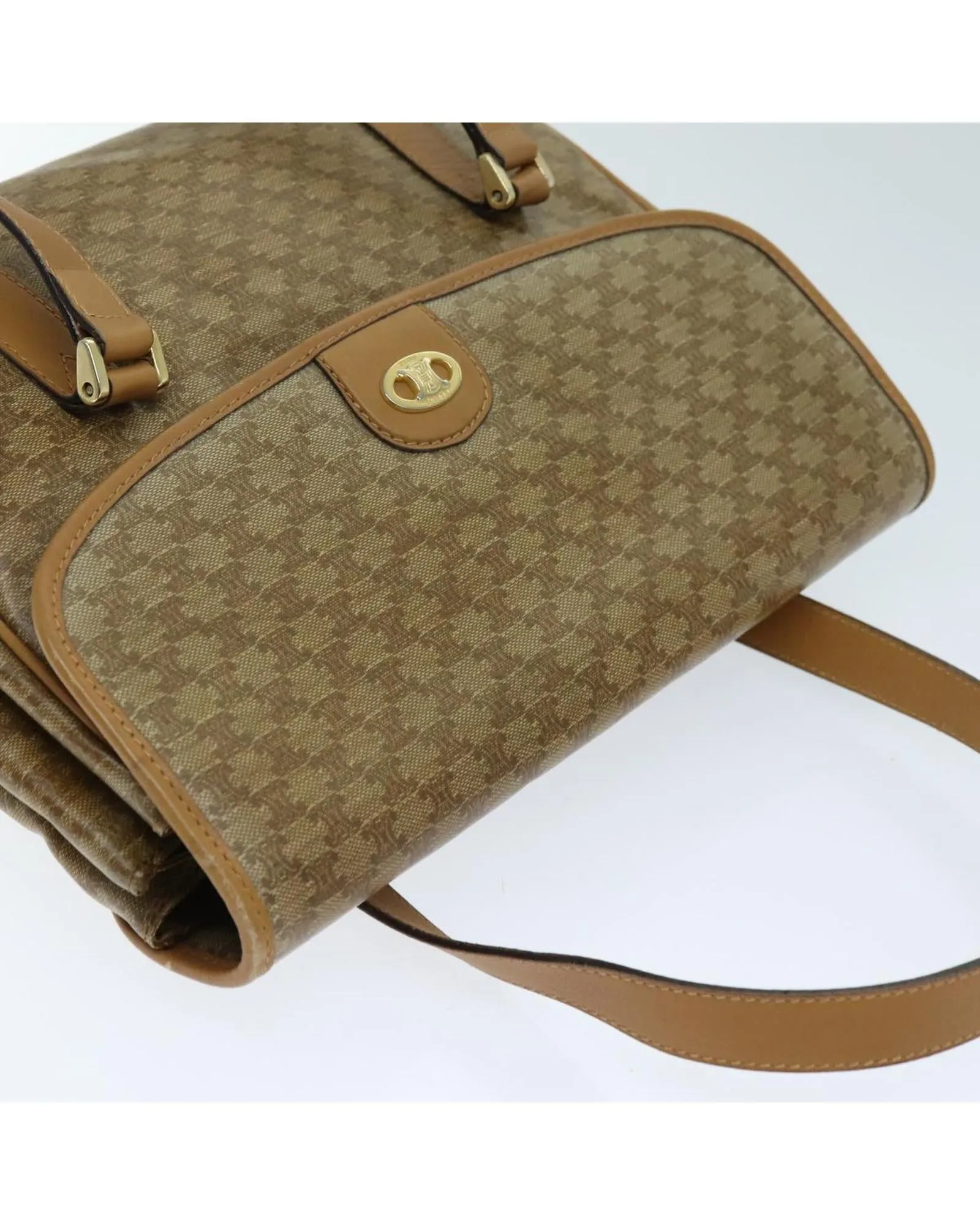Authentic Macadam Canvas Beige Hand Bag by Celine