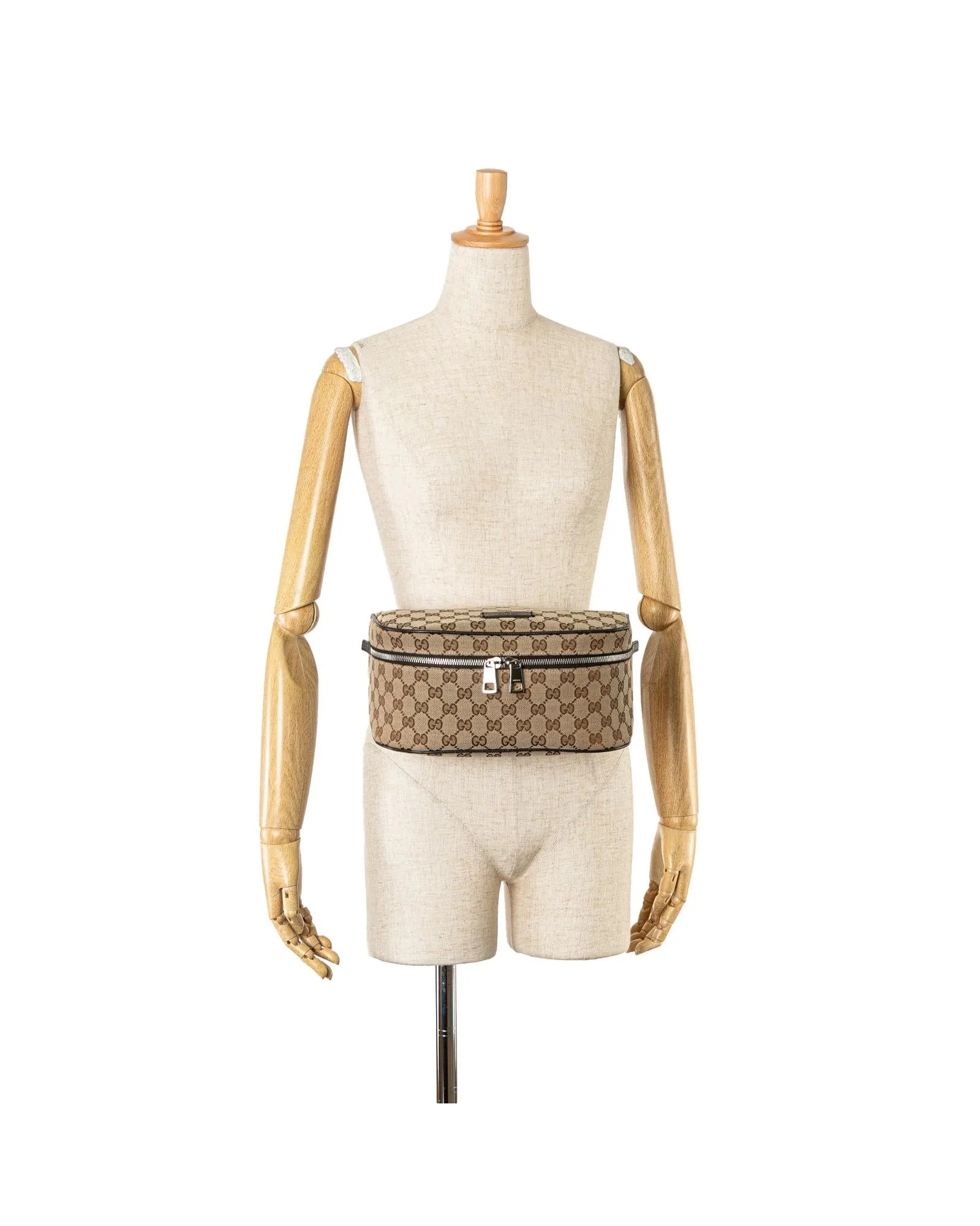 Canvas Waist Pouch with Adjustable Strap and Multiple Zip Pockets