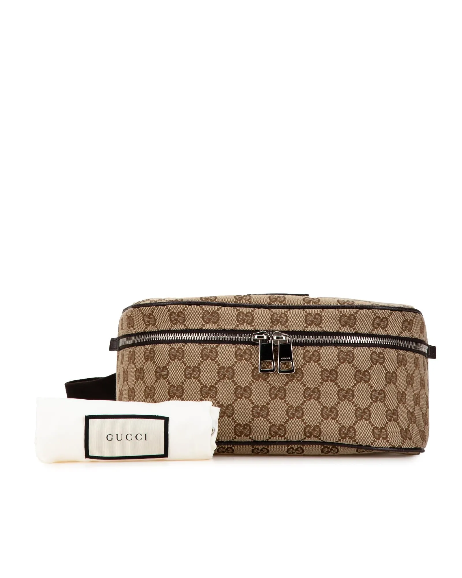 Canvas Waist Pouch with Adjustable Strap and Multiple Zip Pockets
