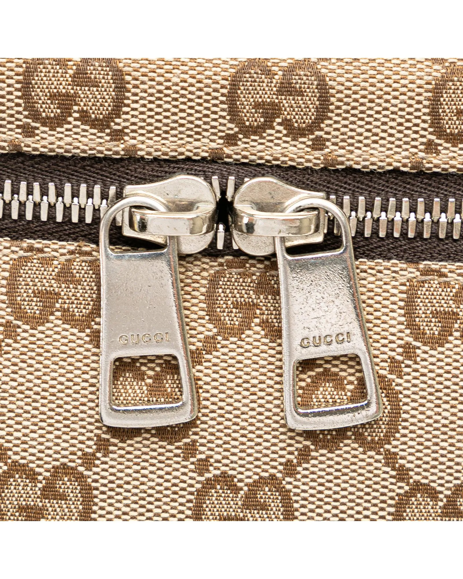 Canvas Waist Pouch with Leather Trim and Multiple Pockets