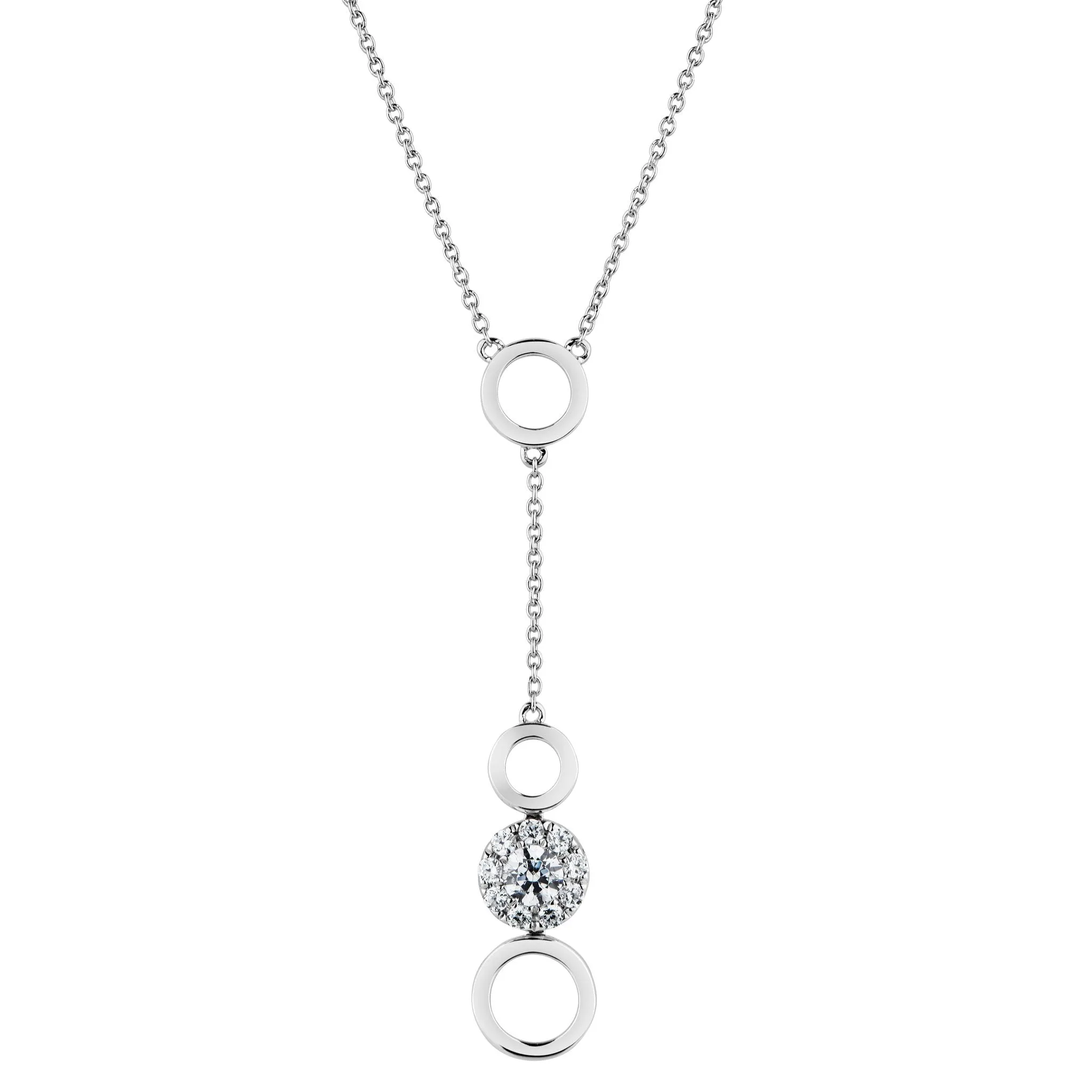 Celeste Round Brilliant Necklace with 0.34 carats* of diamond simulants in 10 carat white gold