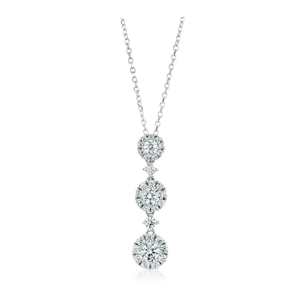 Celeste Round Brilliant Pendant with 0.63 carats* of diamond simulants in 10 carat white gold