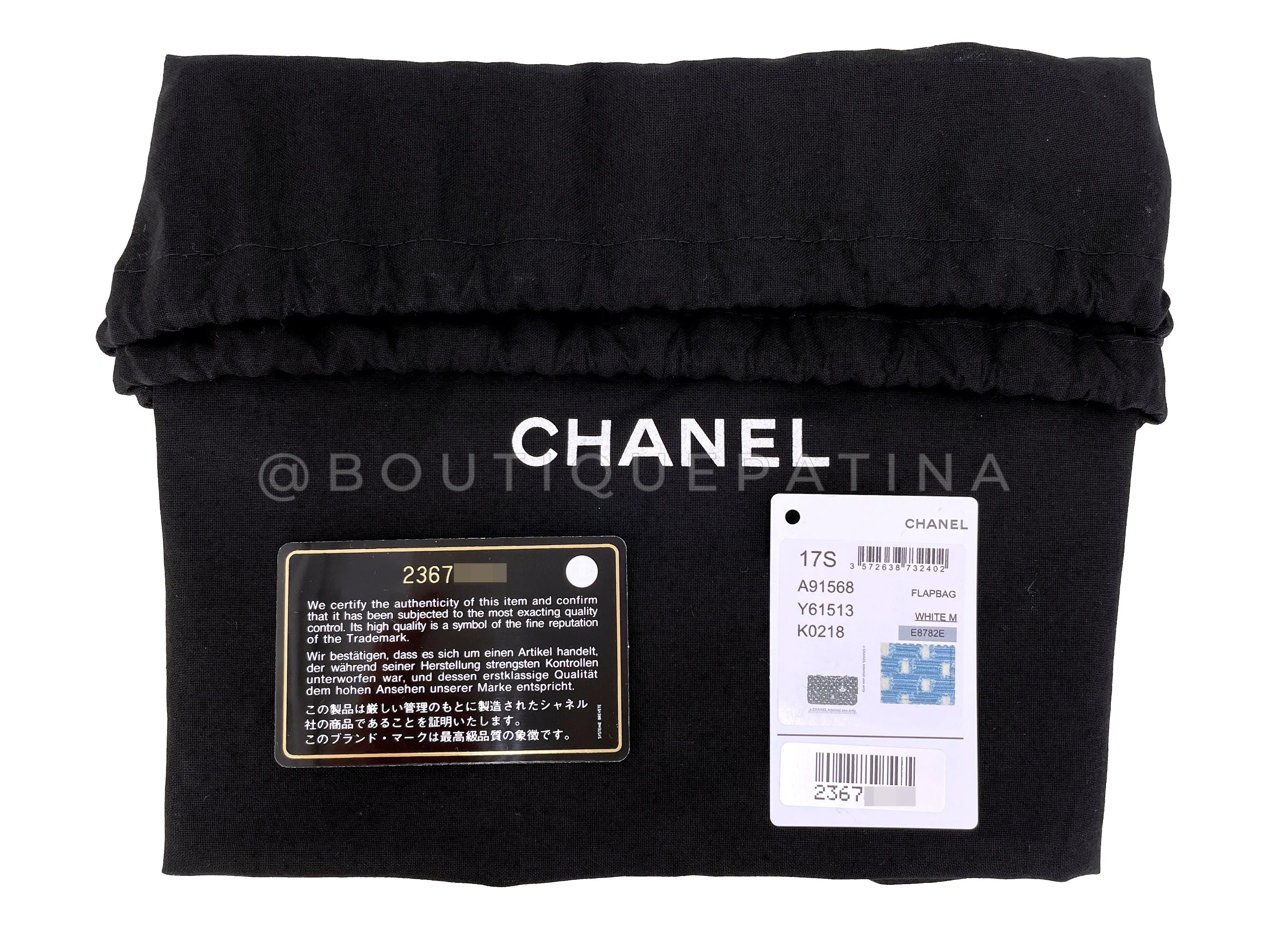 Chanel 17S Denim Rainbow Stitched Robot Charm Medium Flap Bag