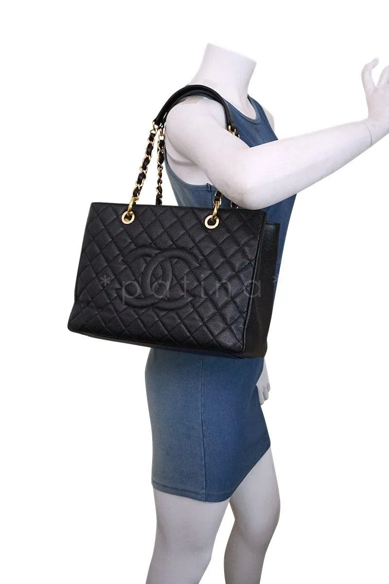 Chanel Black Caviar Classic Grand Shopper Tote GST Shopping Bag GHW
