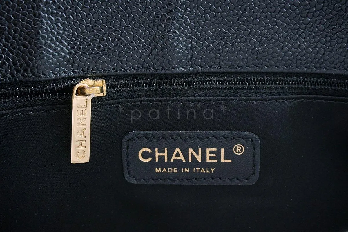Chanel Black Caviar Classic Grand Shopper Tote GST Shopping Bag GHW