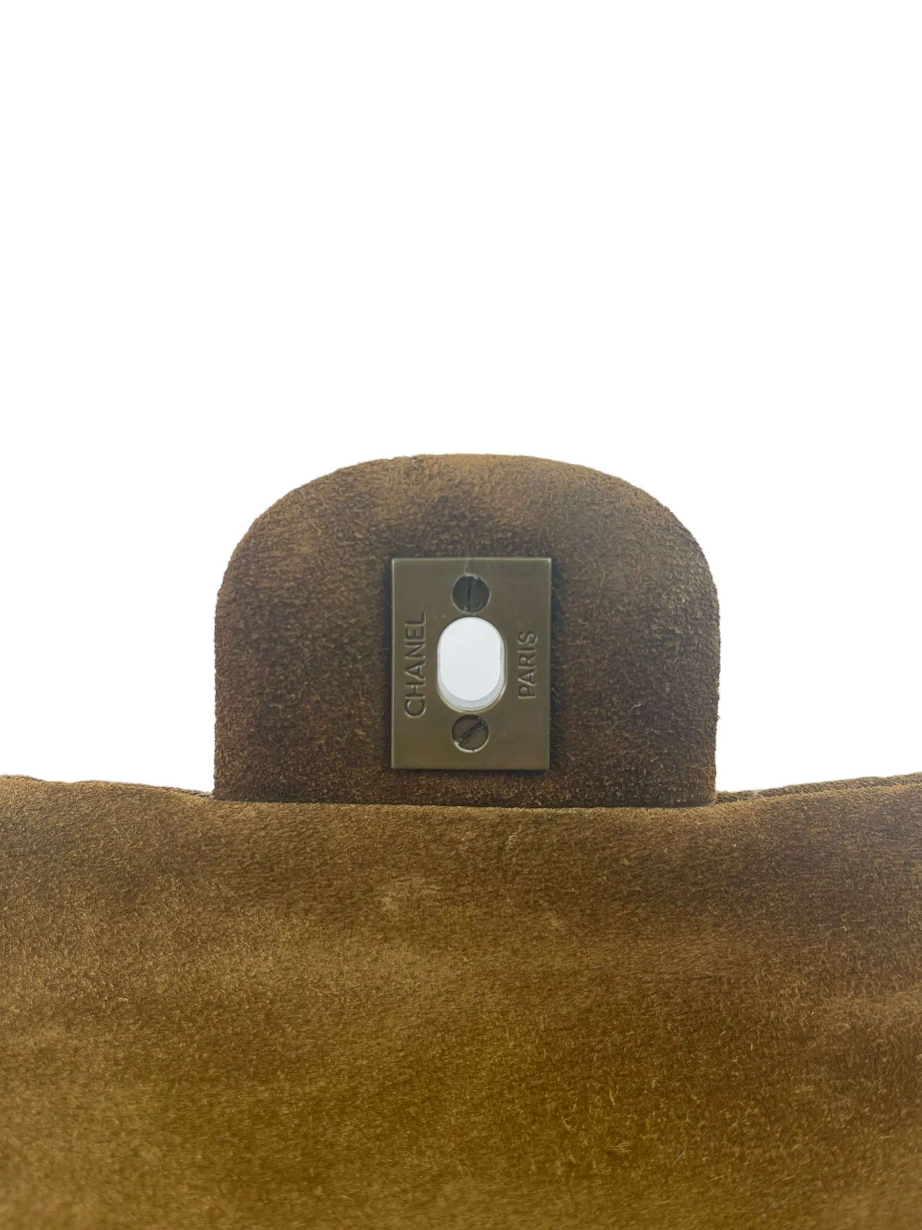 Chanel Brown Quilted Suede Medium Classic Double Flap