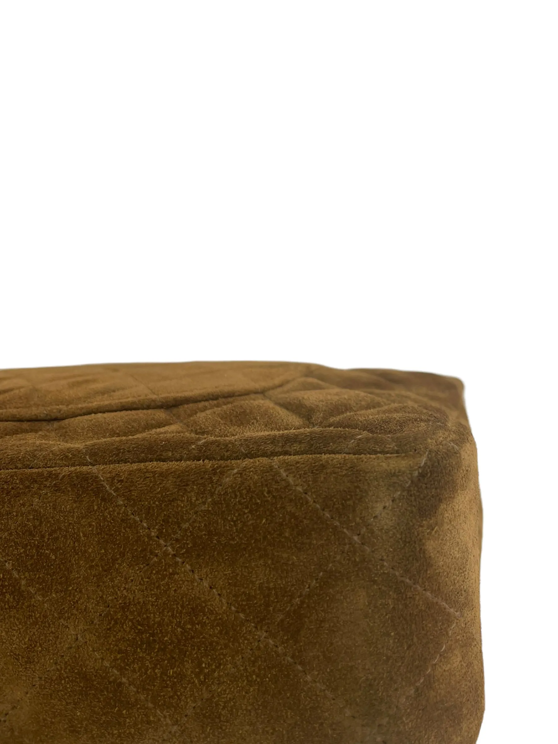 Chanel Brown Quilted Suede Medium Classic Double Flap