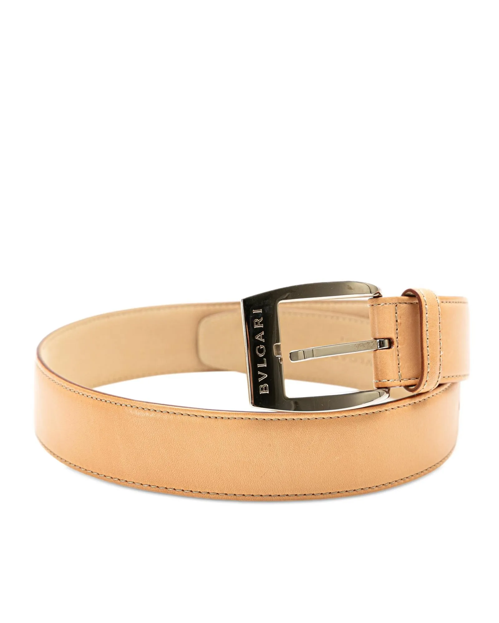 Classic Leather Belt with Metal Buckle