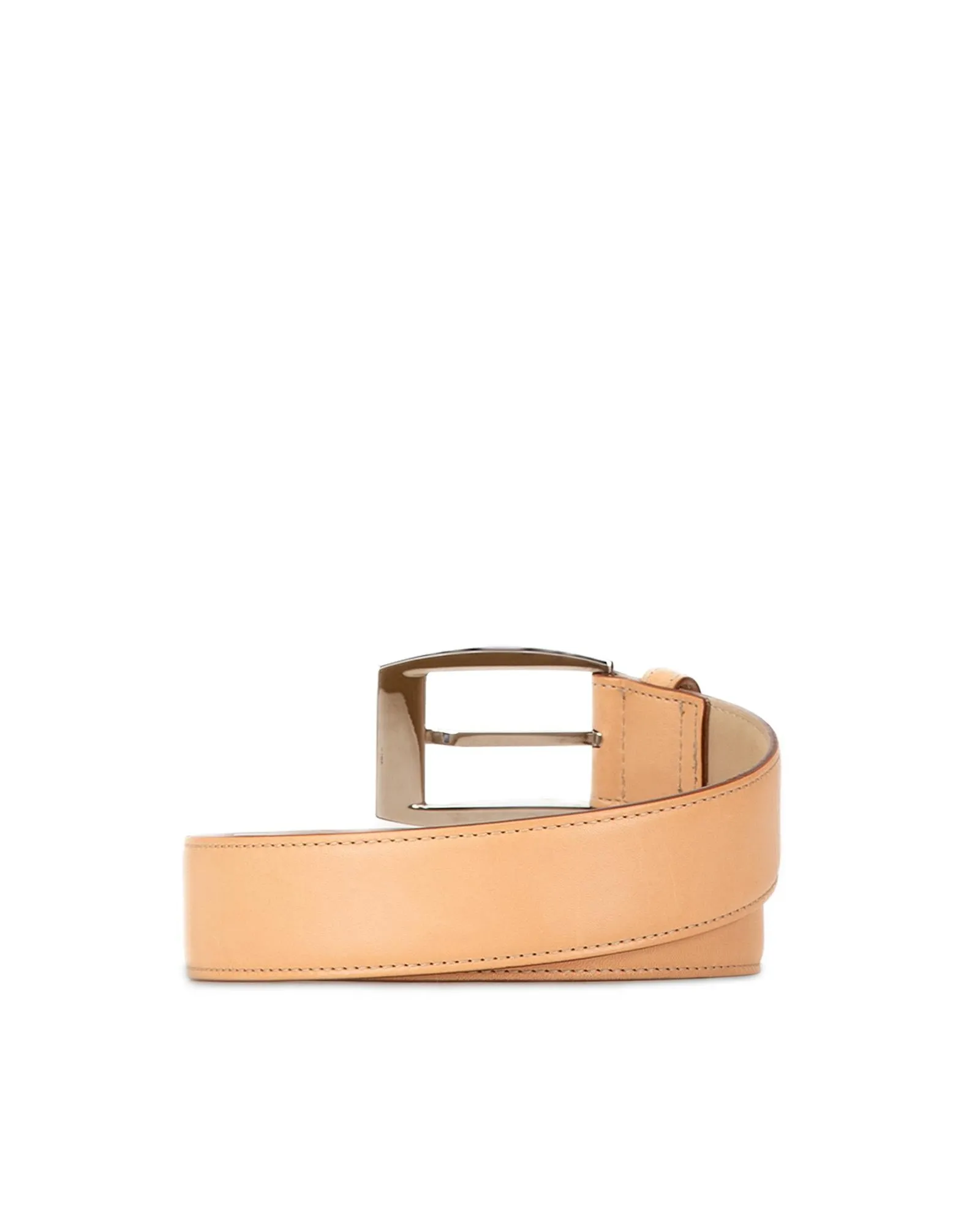 Classic Leather Belt with Metal Buckle