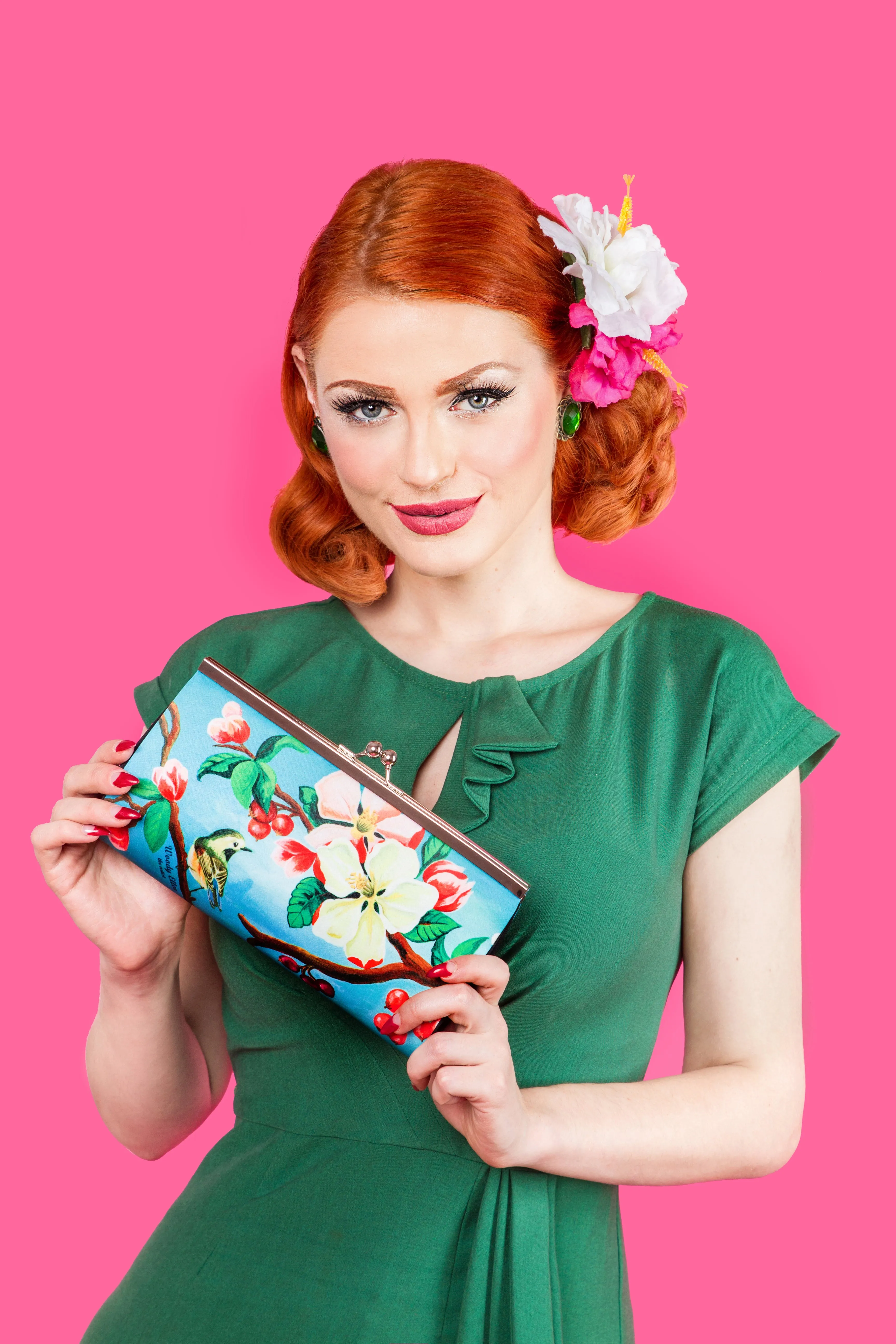 Clutch Large and Silk scarf Set of 2, Blossom