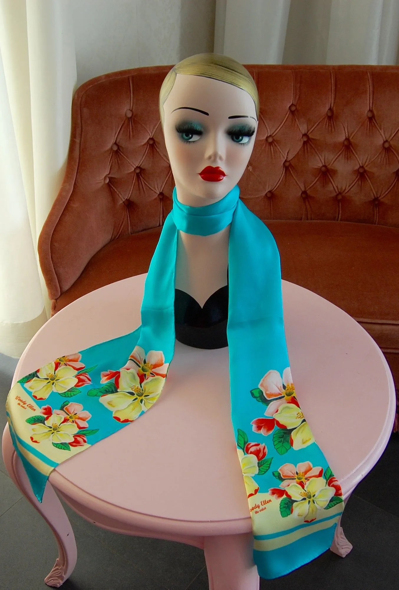 Clutch Large and Silk scarf Set of 2, Blossom