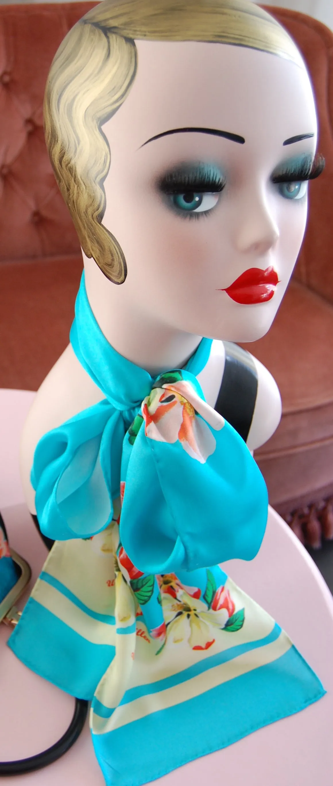 Clutch Large and Silk scarf Set of 2, Blossom