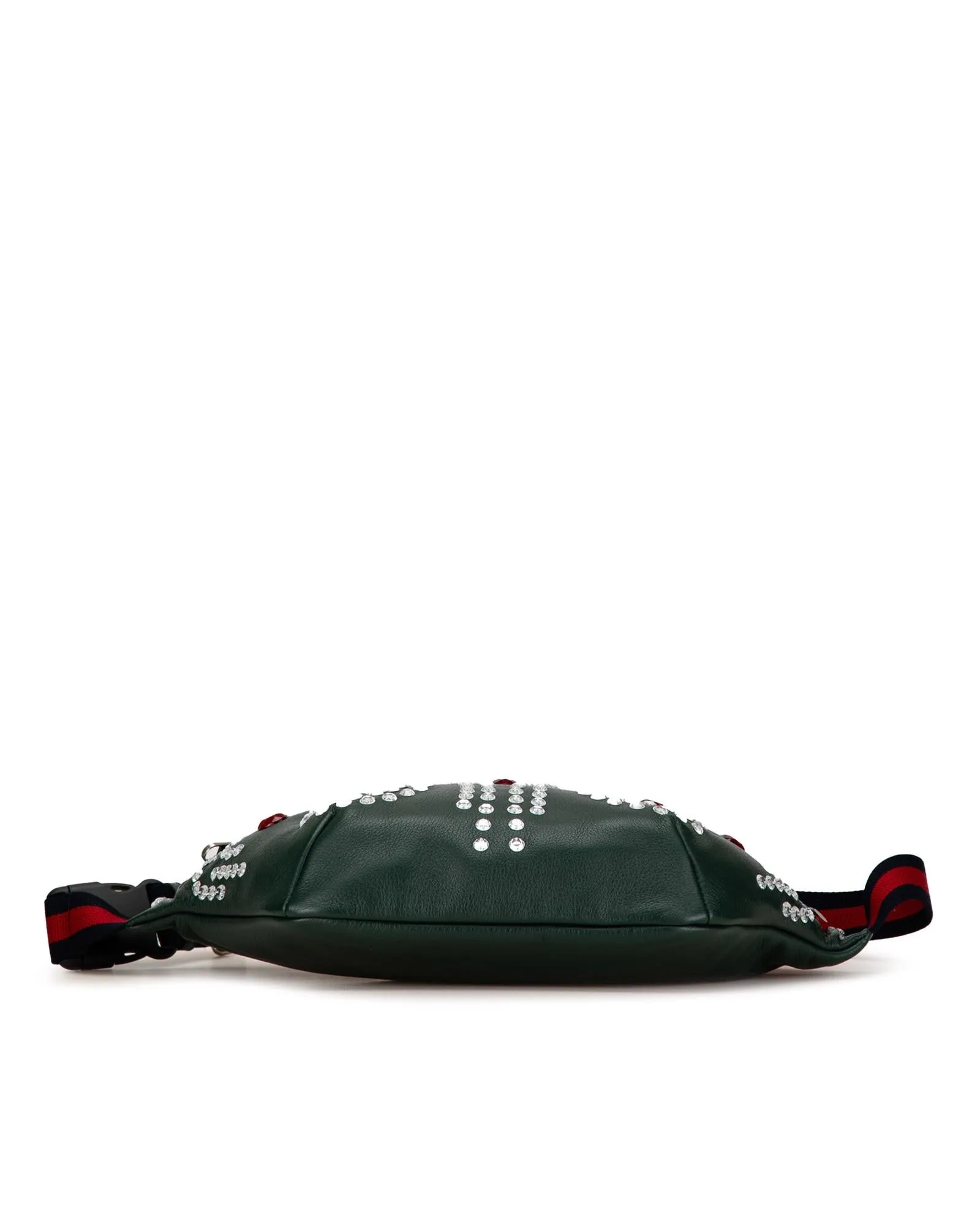Crystal Embellished Leather Belt Bag