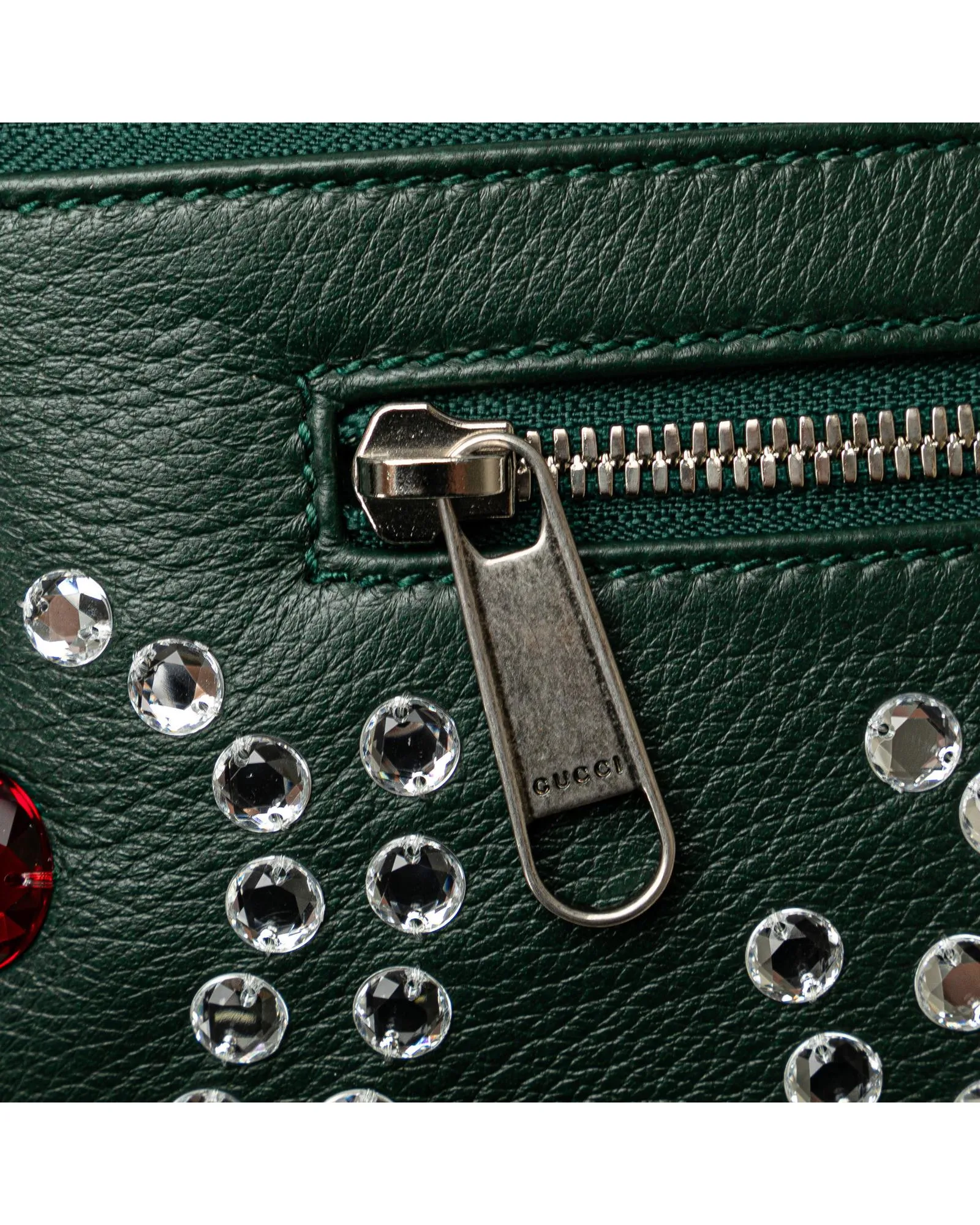 Crystal Embellished Leather Belt Bag