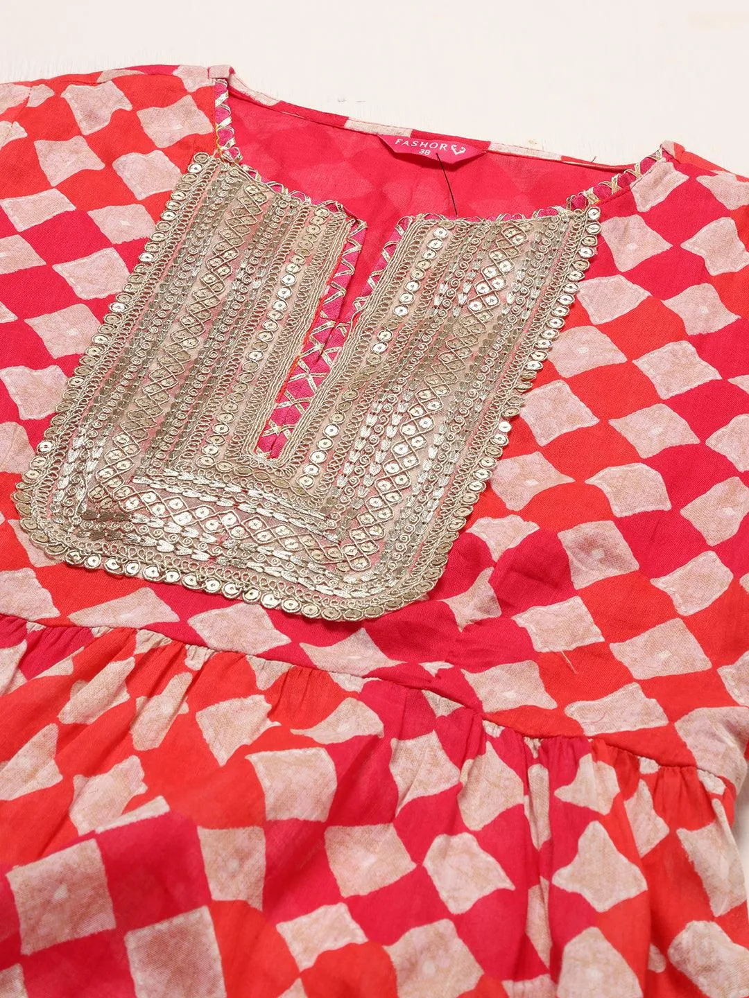 Ethnic Printed & Embroidered A-Line Kurta with Pants & Dupatta - Multi