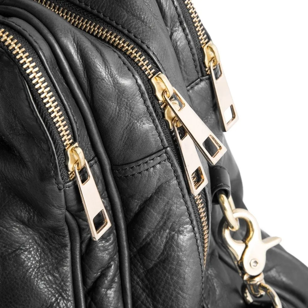 Large workbag in soft leather / 12012 - Black (Nero)