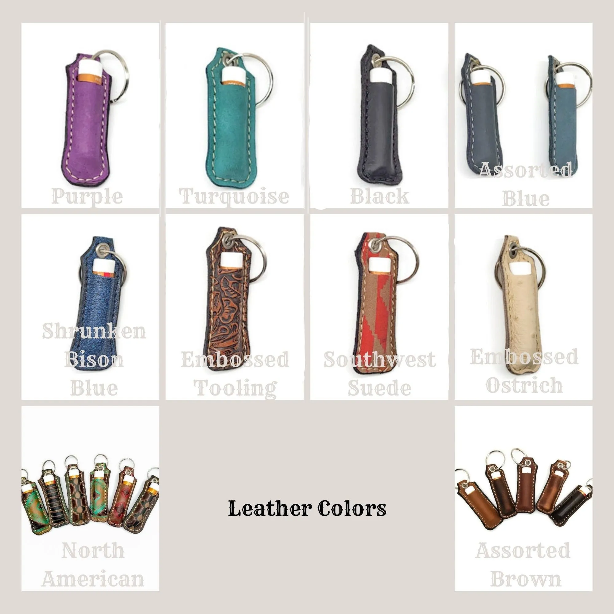 Leather Lip Balm Keychain
