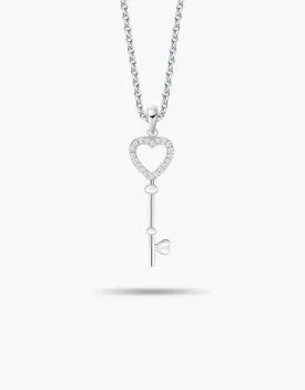 LVC Cheri Heart Key Diamond Pendant