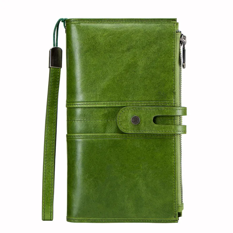 Men's Leather Wallet Leather Purse Hand Bag Clutch Bag Card Package Storage Bag For Unisex