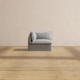 Modular Washable End Chair - Left in Ash | Deluxe  Seat | Contour Pillow
