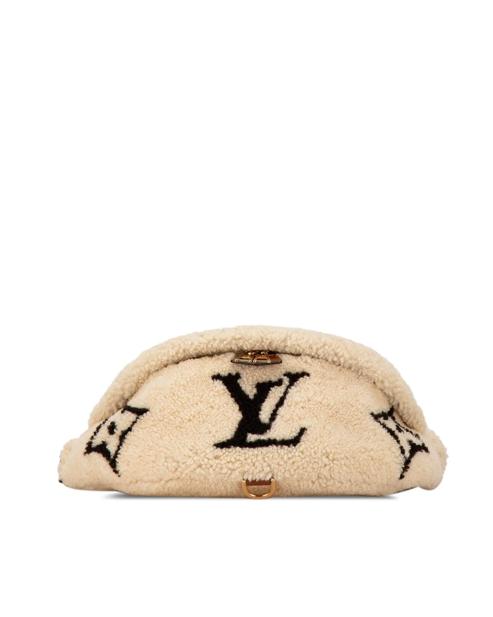 Monogram Giant Shearling Teddy Belt Bag with Leather Strap