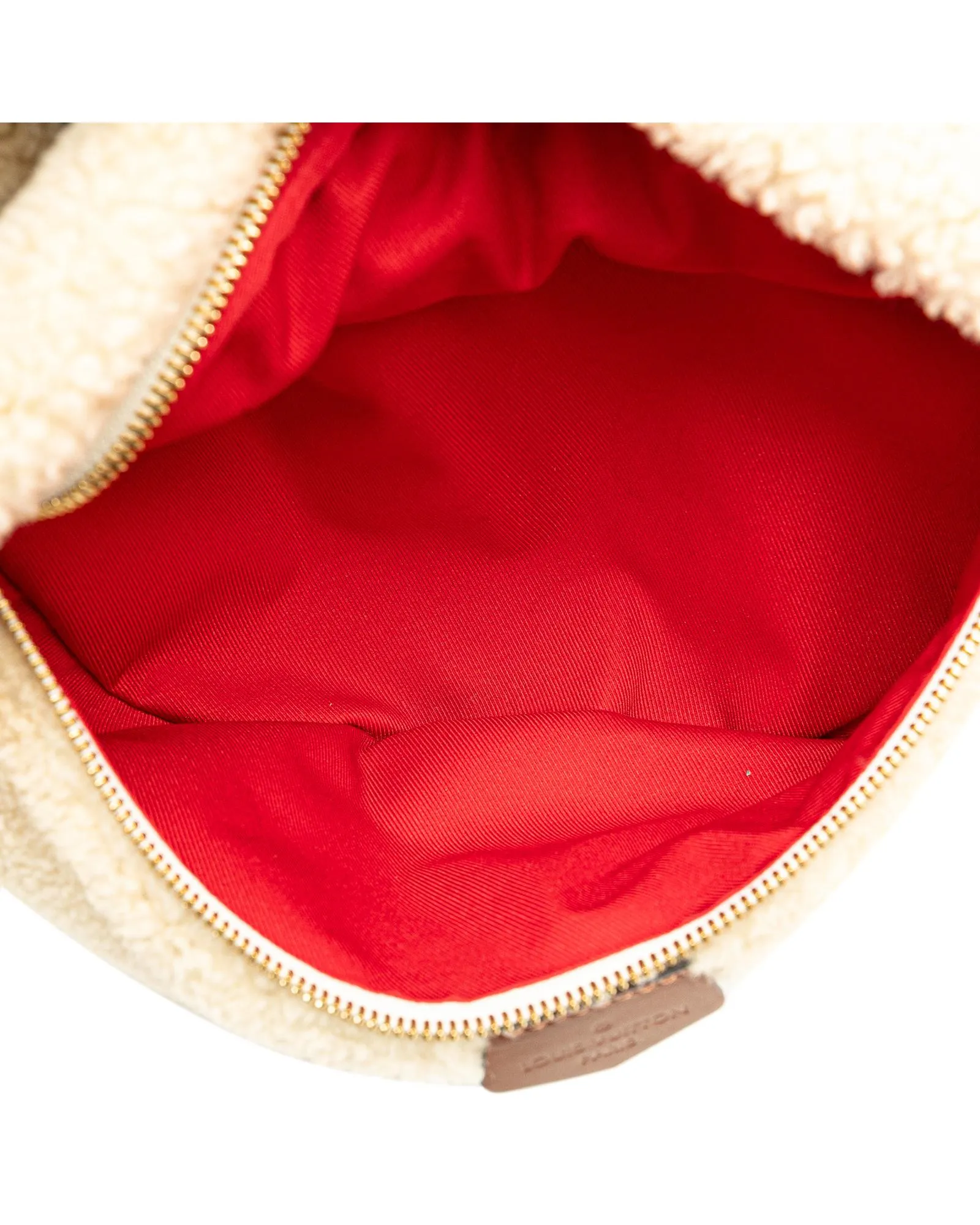 Monogram Giant Shearling Teddy Belt Bag with Leather Strap