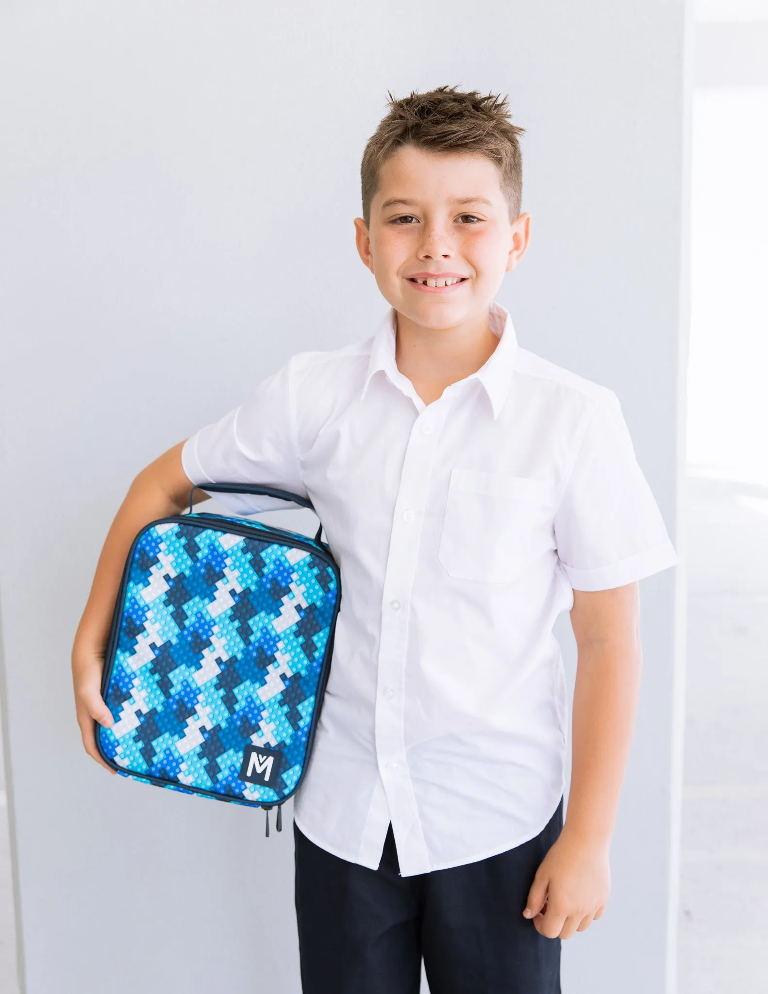 MontiiCo Large Lunch Bag and Bottle Set - Block Land