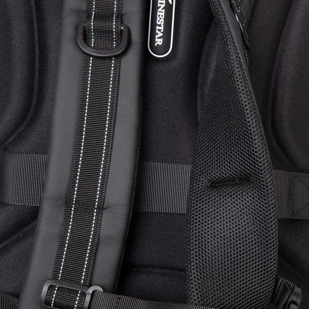 (NET) Black Backpack With Lunch Box & Pencil Bag Set Of 3 Pcs