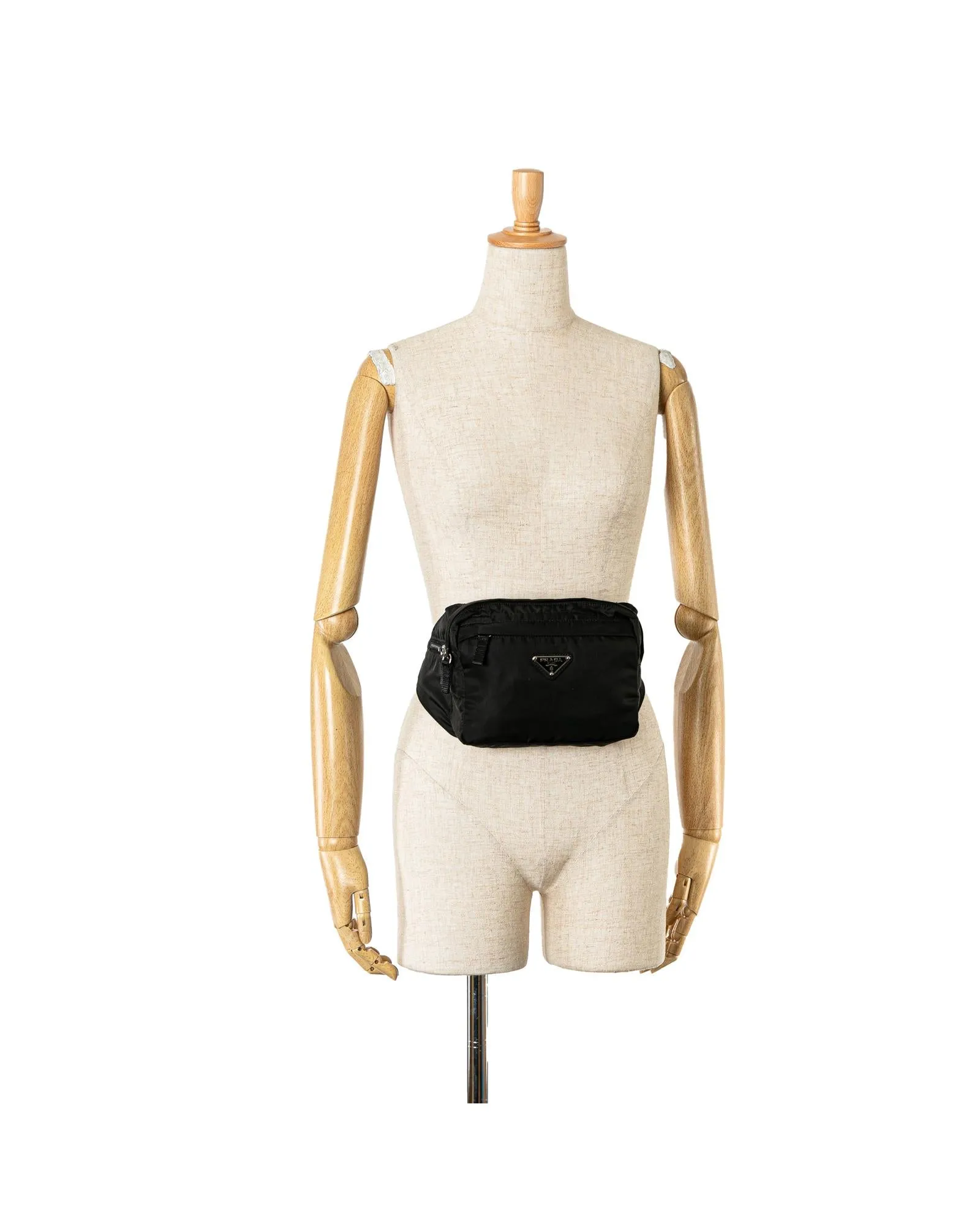 Nylon Belt Bag with Multiple Zip Pockets and Adjustable Strap