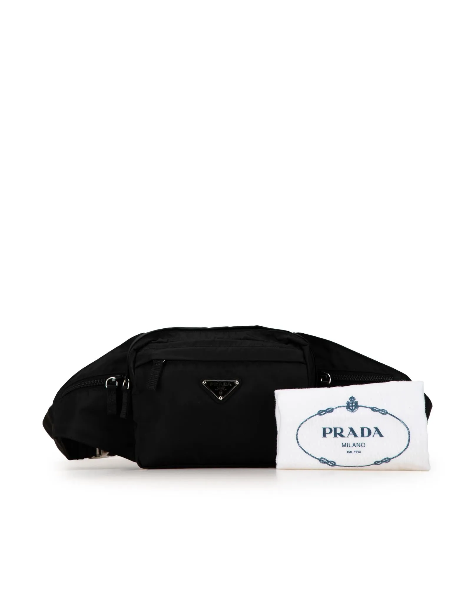 Nylon Belt Bag with Multiple Zip Pockets and Adjustable Strap