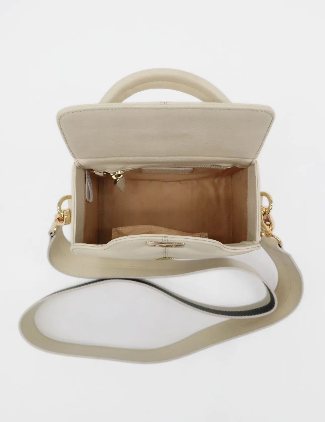 Purpose small cross body clutch in off white leather women's bag