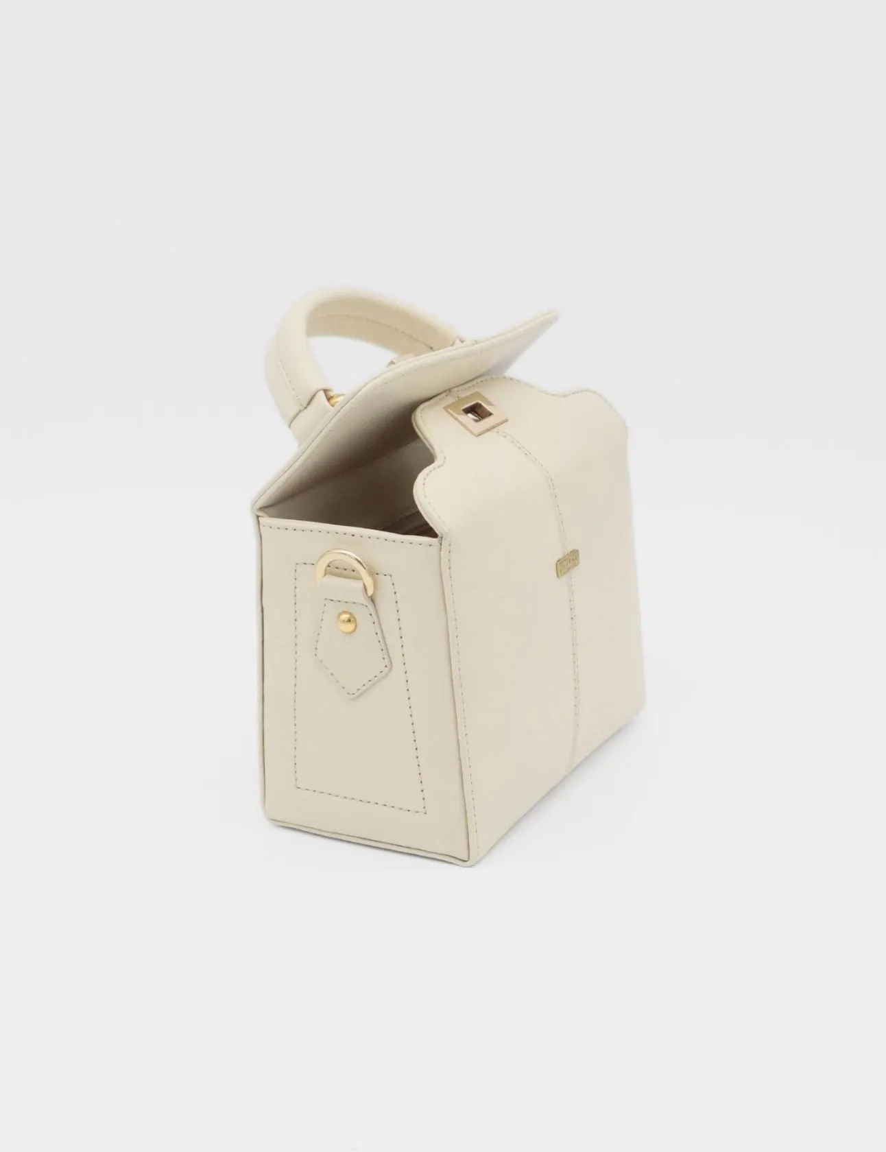 Purpose small cross body clutch in off white leather women's bag