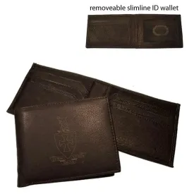 Sigma Chi Brown Leather Crest Bi-Fold Wallet