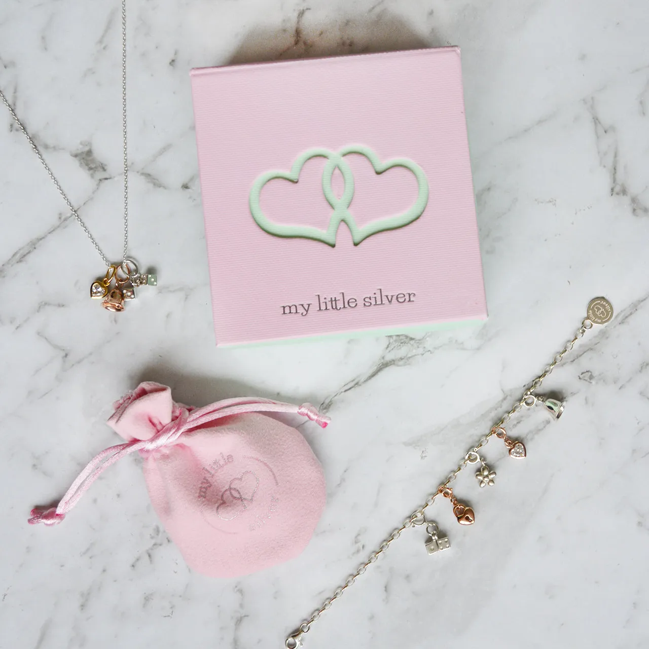 Sparkle Heart Charm - Rose Gold