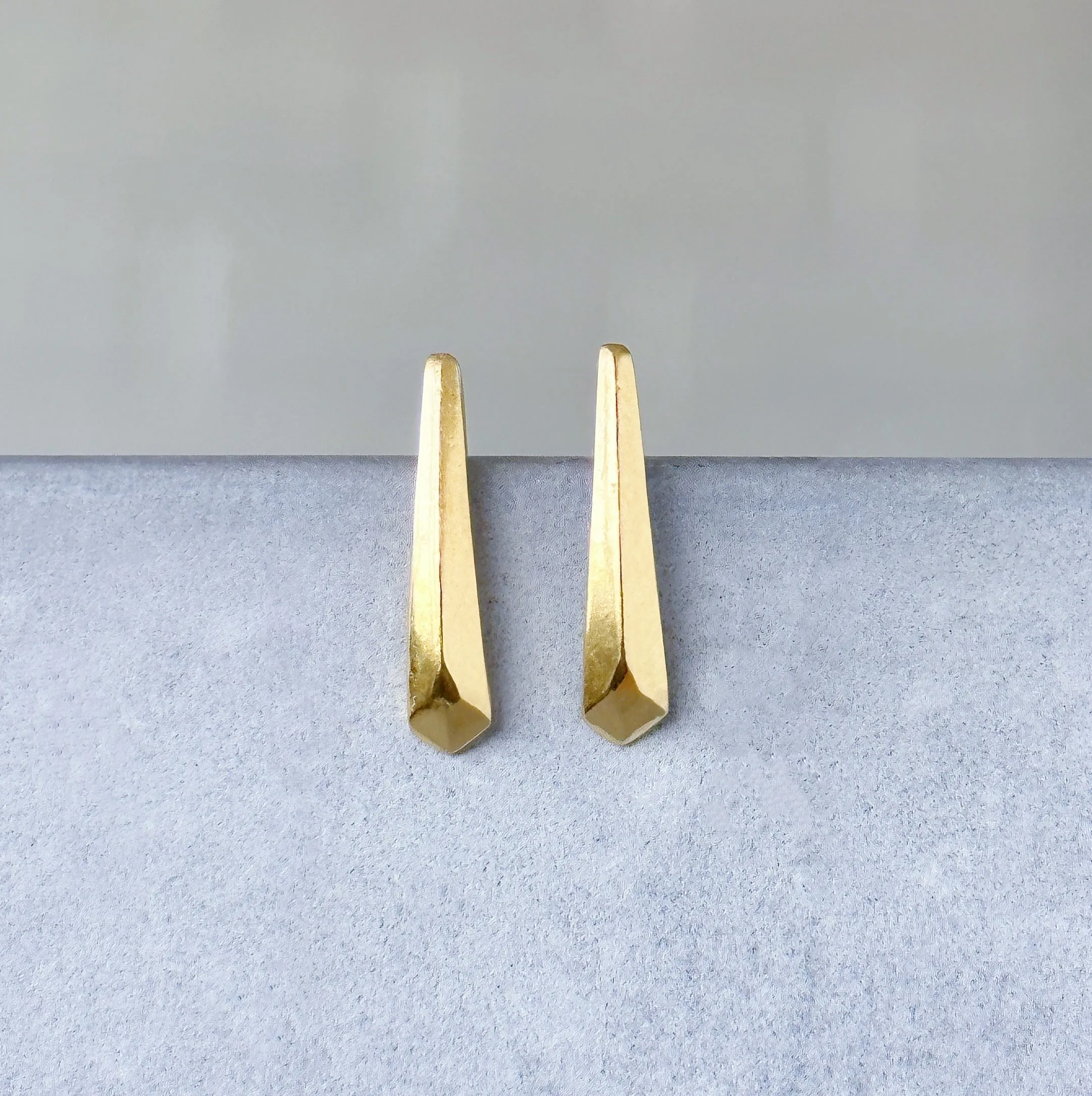 Vermeil Tapered Fragment Stud Earrings
