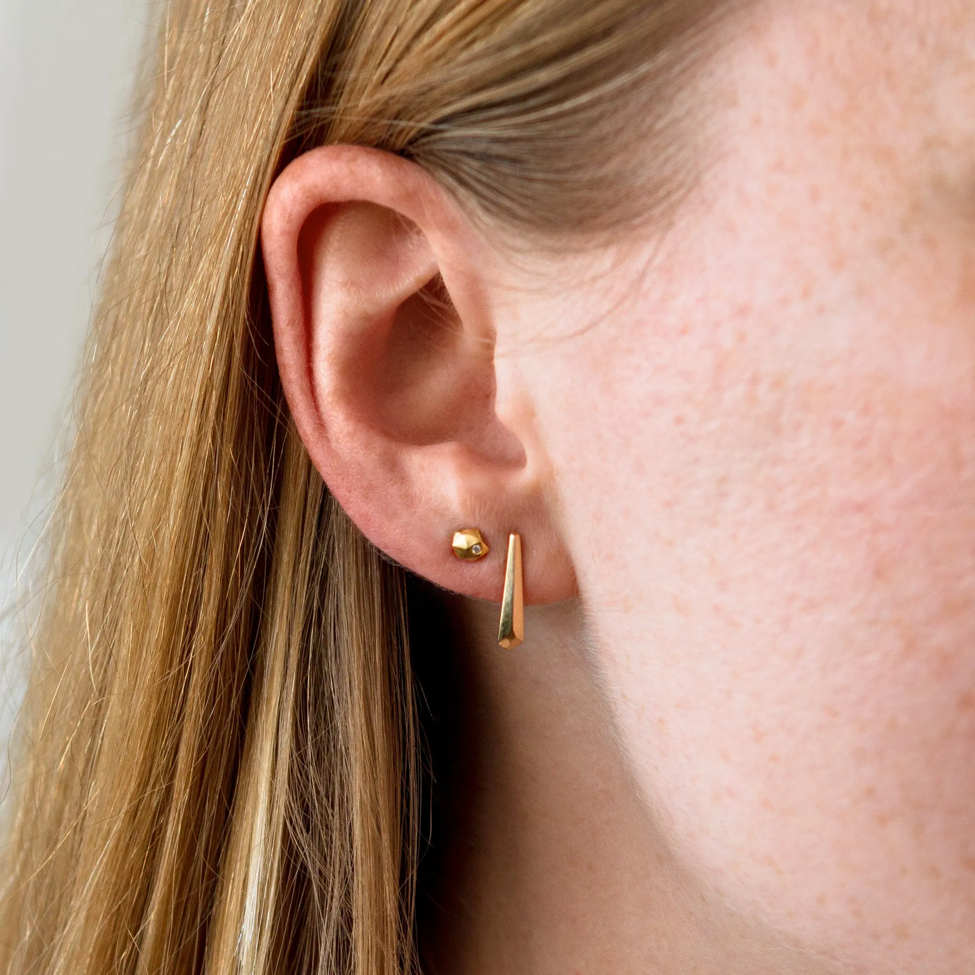 Vermeil Tapered Fragment Stud Earrings