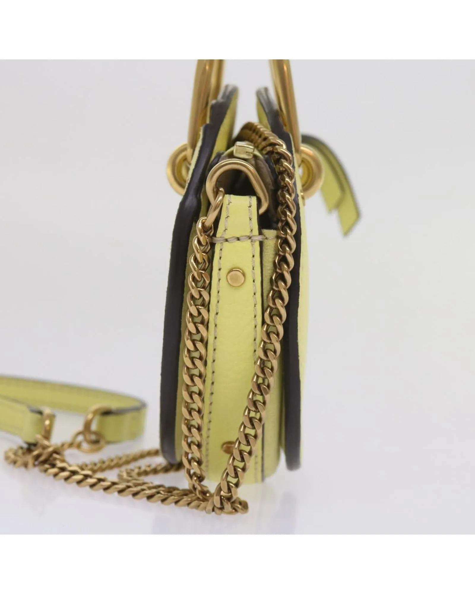 Yellow Suede Leather 2-Way Hand Bag
